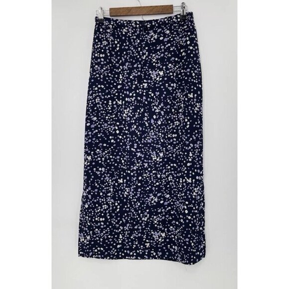 Pendleton‎ Women’s Floral Navy Maxi Skirt Sz 6 Side Slit Cottage Prairie Modest - Picture 2 of 12
